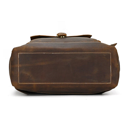 Premium Full-Grain Leather Laptop Backpack