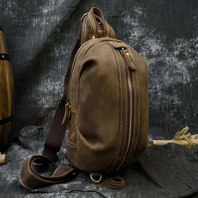 brown leather crossbody purse