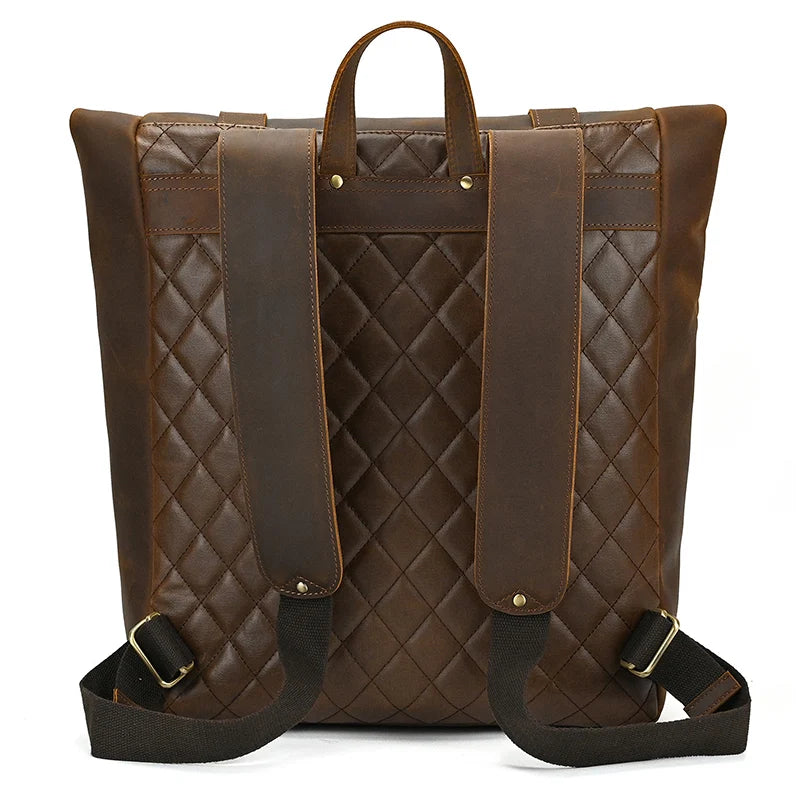 Luxury Handmade Full-Grain Leather Laptop Backpack