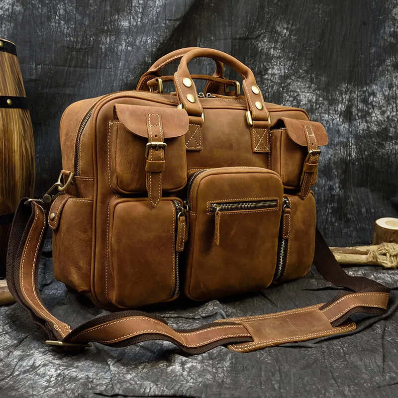 leather laptop tote bag