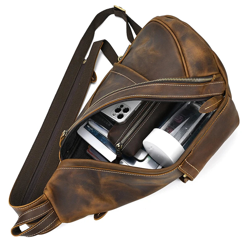 Leather Convertible Backpack Crossbody Bag Fanny Pack
