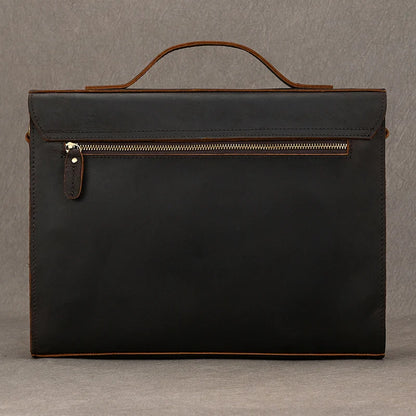 Cow Leather Male Computer Messenger Bag