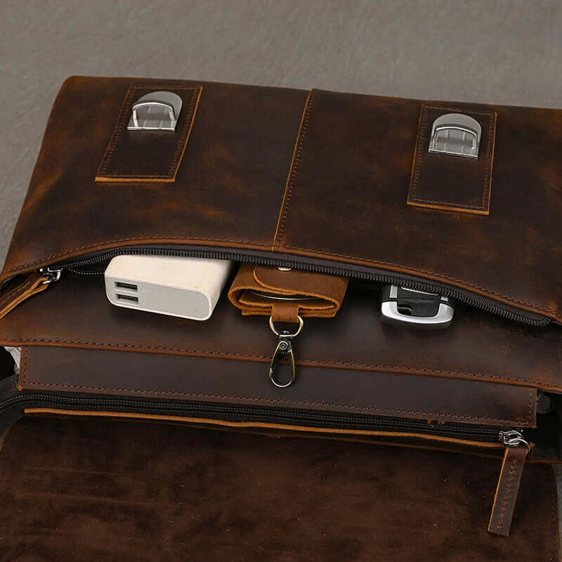 A4 Leather Messenger Bag