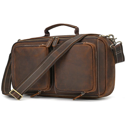 Handmade Top-Grain Leather 3-Way Bag Fanny Pack