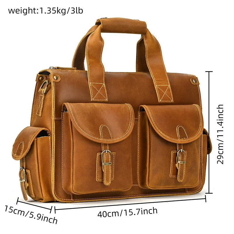 Full Grain Leather Mens Briefcase