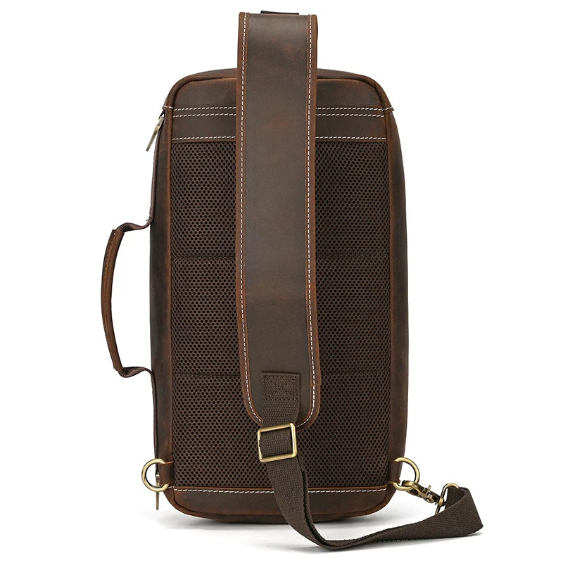 Handmade Top-Grain Leather 3-Way Bag Fanny Pack – DHM bags Handmade Top-Grain Leather 3-Way Bag Fanny Pack – DHM bags
