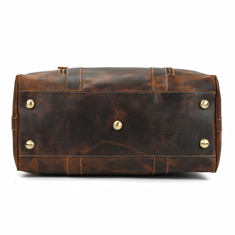 Natural Cowskin Leather Weekend Bag
