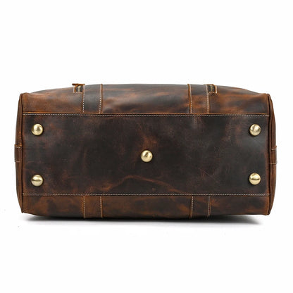 Natural Cowskin Leather Weekend Bag