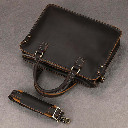 Elegant Leather Bag for Laptop for Men Business Briefcase