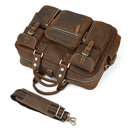 Leather Laptop Briefcase for Work and Travel