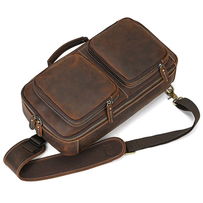 Handmade Top-Grain Leather 3-Way Bag Fanny Pack