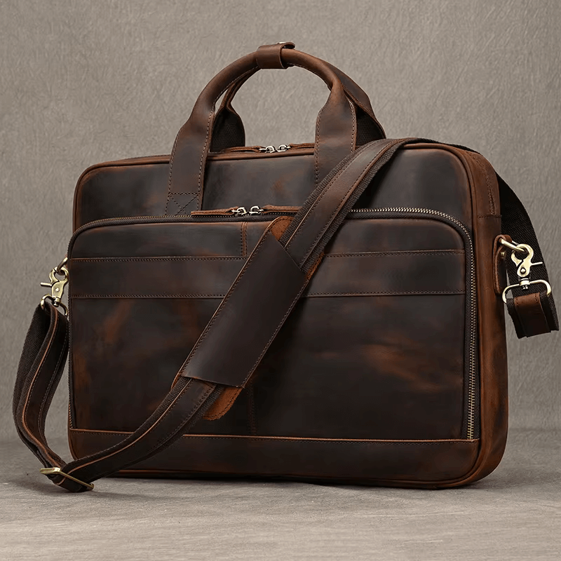 Classic Leather Bag for Laptop Men's Briefcase