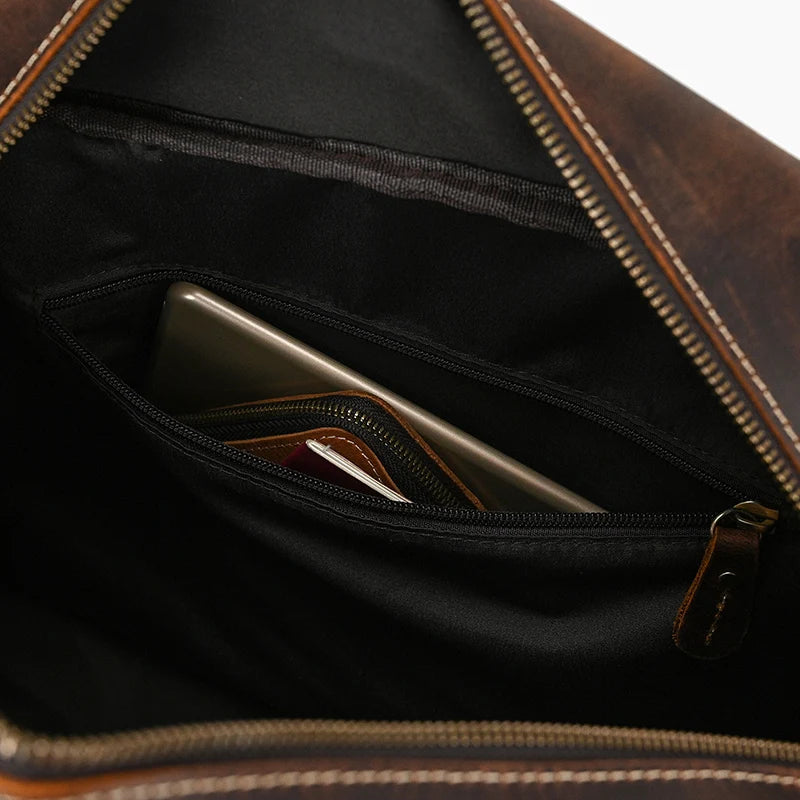 Natural Cowskin Leather Weekend Bag