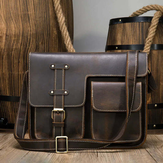 Leather Shoulder Messenger Bag