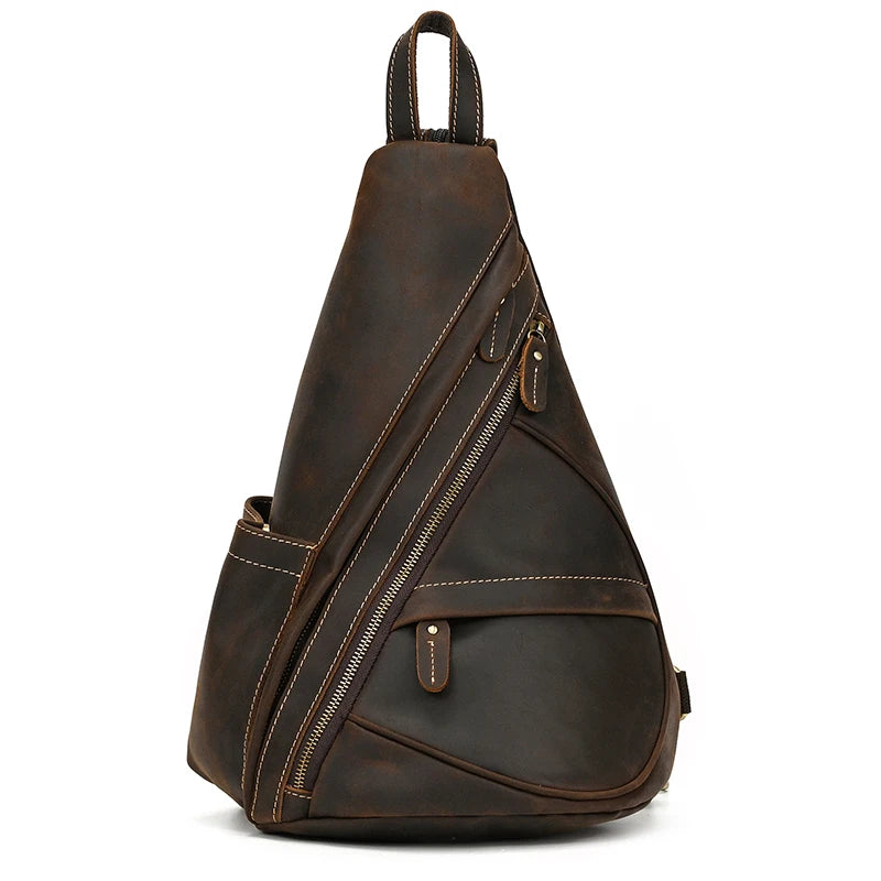 Dark Brown leather sling bag