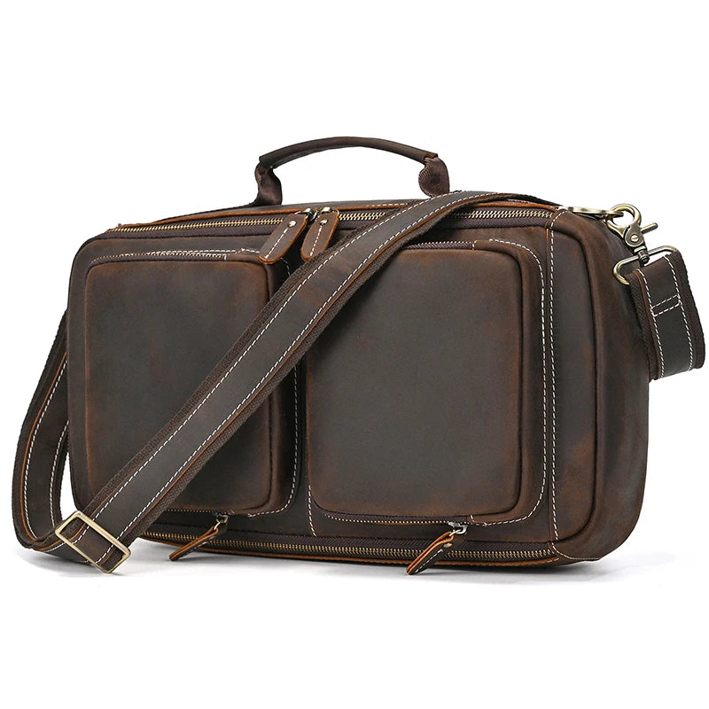 Handmade Top-Grain Leather 3-Way Bag Fanny Pack