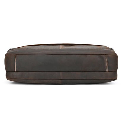 Handmade Full-Grain Leather Briefcase – Fits 17" Laptop