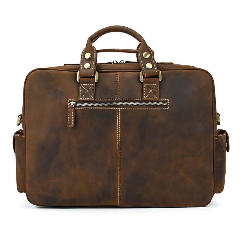 Leather Laptop Briefcase for Work and Travel