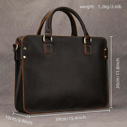 Elegant Leather Bag for Laptop for Men Business Briefcase