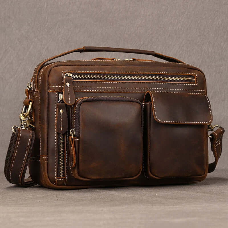 Male Leather Messenger Bag