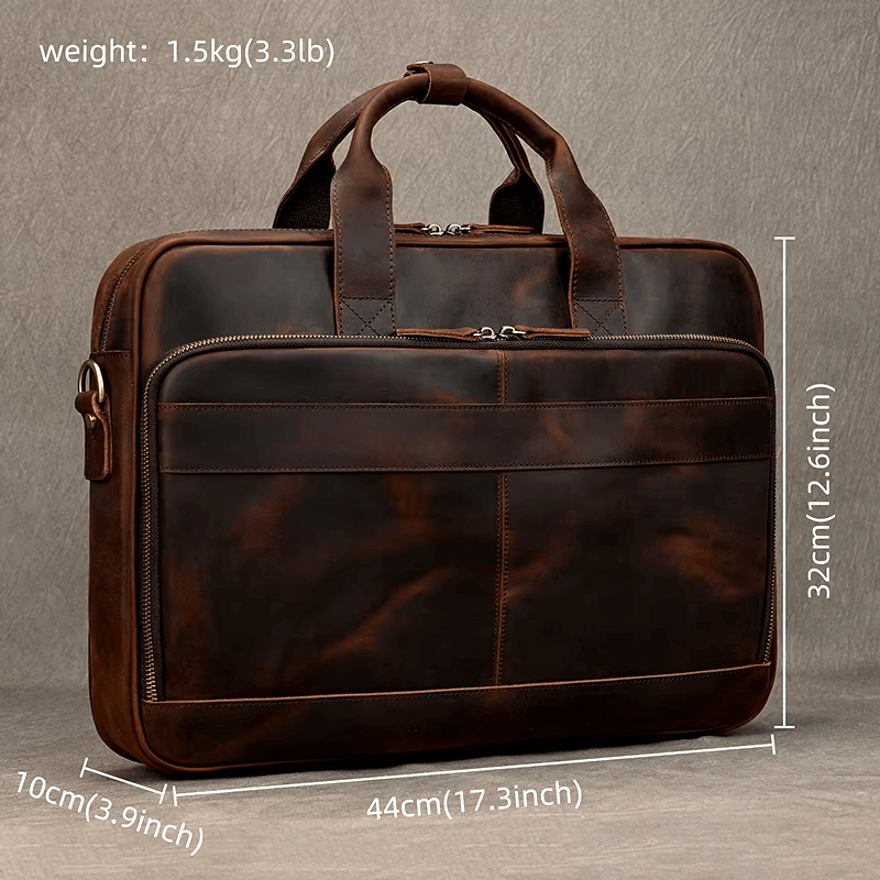 Classic Leather Bag for Laptop Men's Briefcase