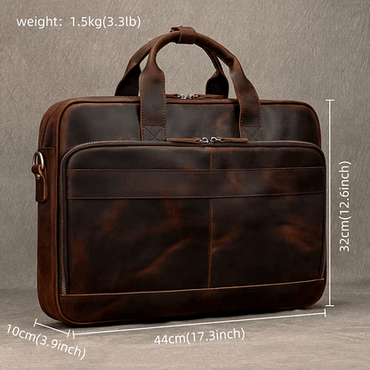 Classic Leather Bag for Laptop Men's Briefcase