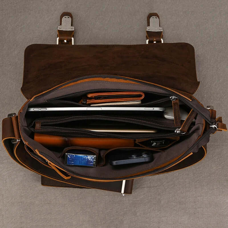 A4 Leather Messenger Bag