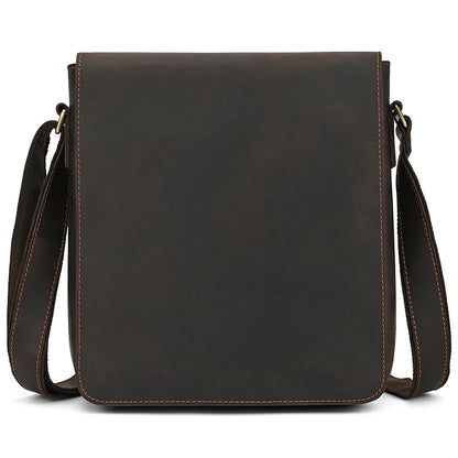 DHM bags-Dark brown leather messenger bag