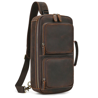 Handmade Top-Grain Leather 3-Way Bag Fanny Pack