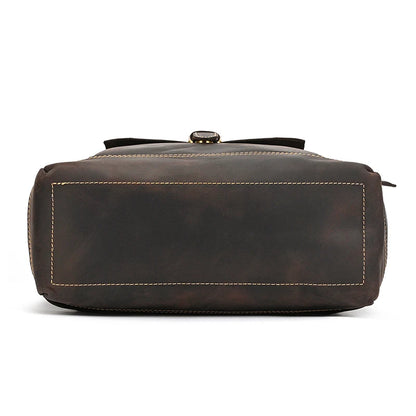 Premium Full-Grain Leather Laptop Backpack