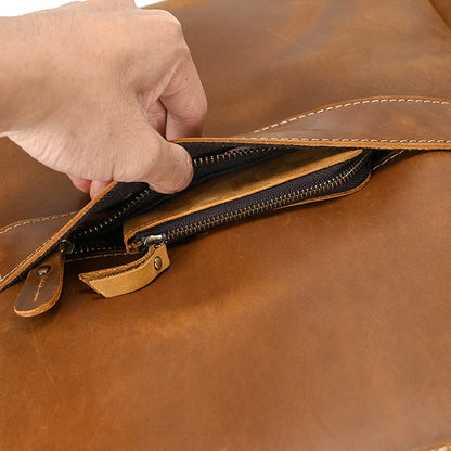 Single Zipper 15.6 inch laptop Retro Rucksack