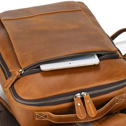 Single Zipper 15.6 inch laptop Retro Rucksack