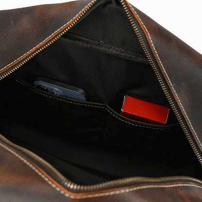Natural Cowskin Leather Weekend Bag