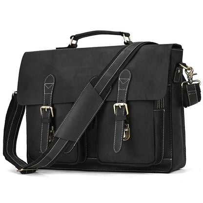 Men’s Leather Portfolio Messenger Bag