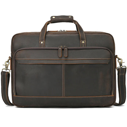 Handmade Full-Grain Leather Briefcase – Fits 17" Laptop