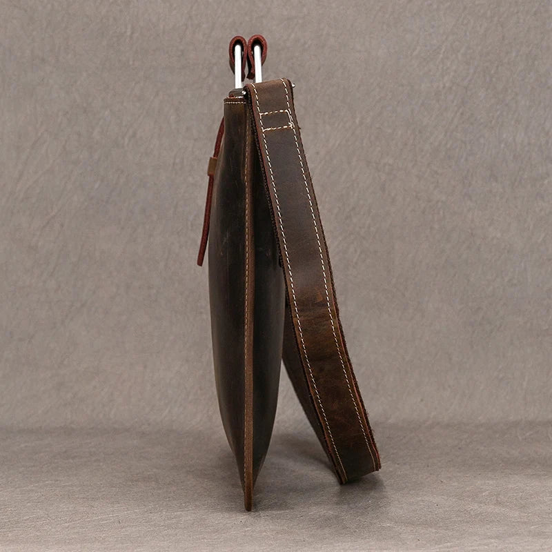 Genuine Leather Zipper Briefcase