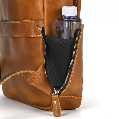 Single Zipper 15.6 inch laptop Retro Rucksack