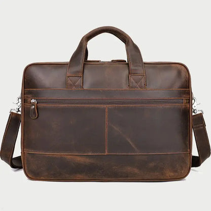 17 inch Laptop Cowhide Male Tote Big Briefcase