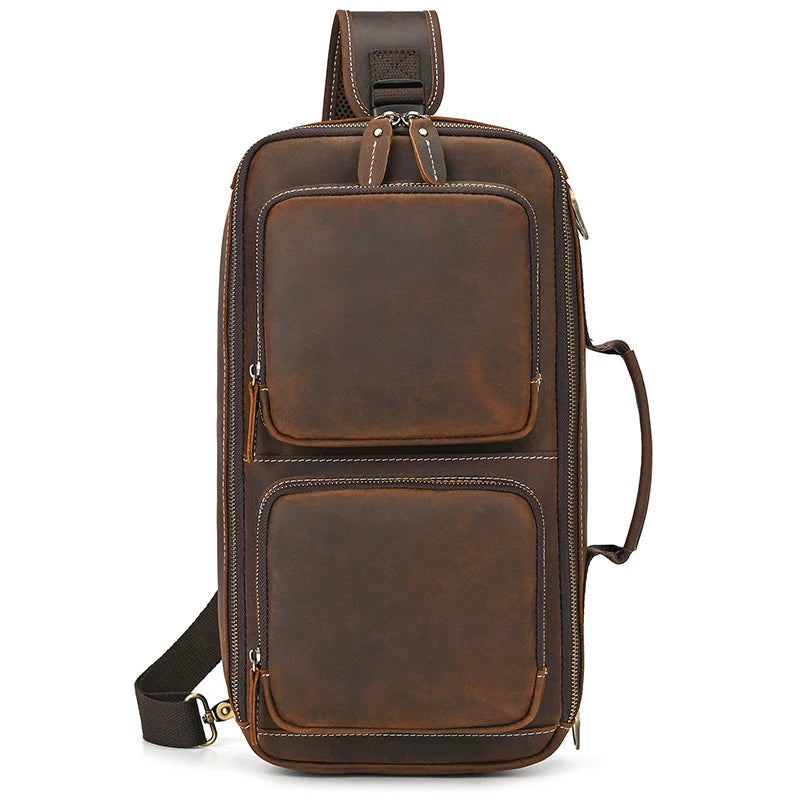 Handmade Top-Grain Leather 3-Way Bag Fanny Pack DHM bags Handmade Top-Grain Leather 3-Way Bag Fanny Pack DHM bags