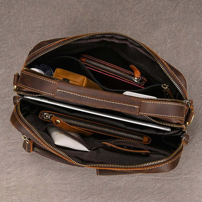 Male Leather Messenger Bag