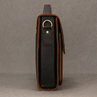 Cow Leather Male Computer Messenger Bag