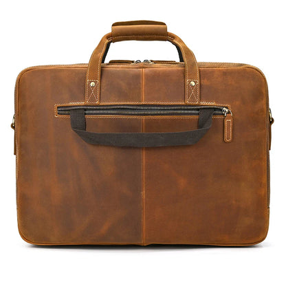 Handmade Full-Grain Leather Briefcase – Fits 17" Laptop