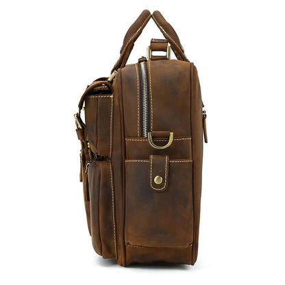 Leather Laptop Briefcase for Work and Travel