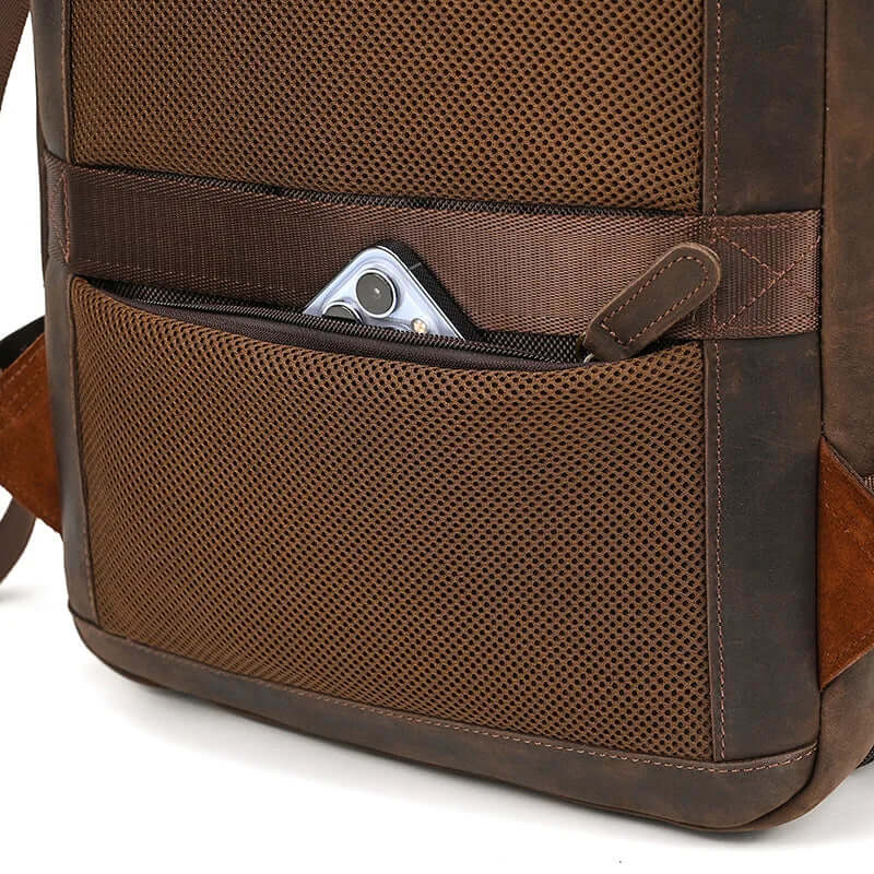 childhome care backpack leather brown Leather Brown Rucksack – DHM bags