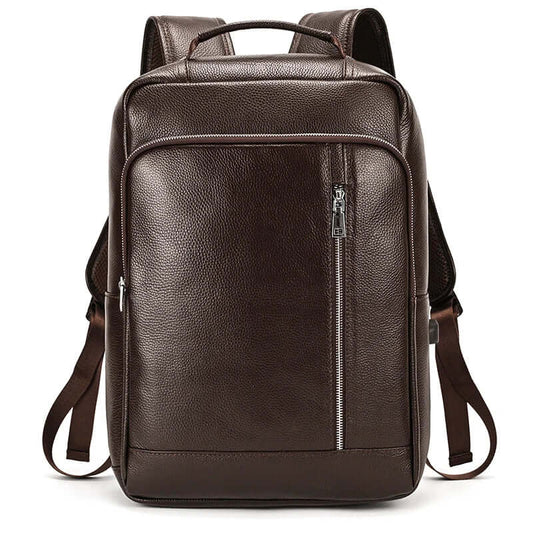 Leather Laptop Bag in Coffee