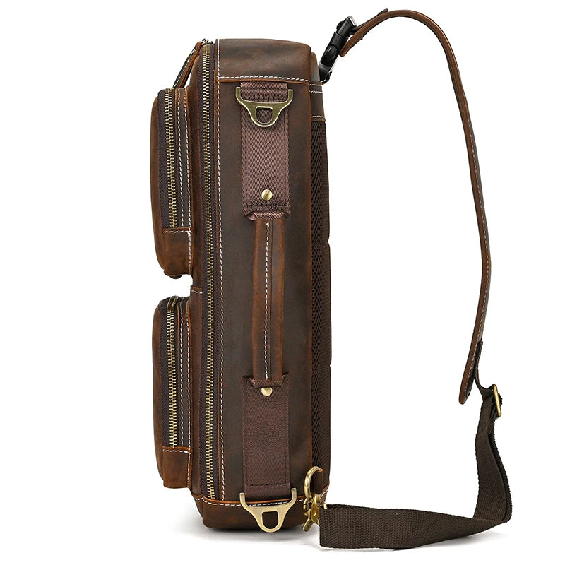 Handmade Top-Grain Leather 3-Way Bag Fanny Pack