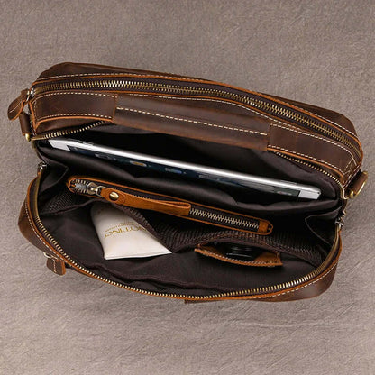 Male Leather Messenger Bag