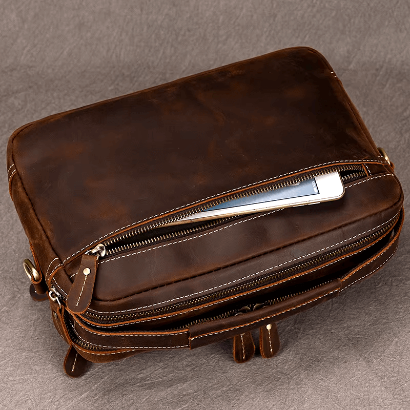 Male Leather Messenger Bag