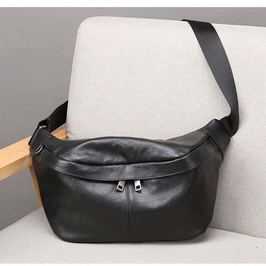 black leather crossbody purse