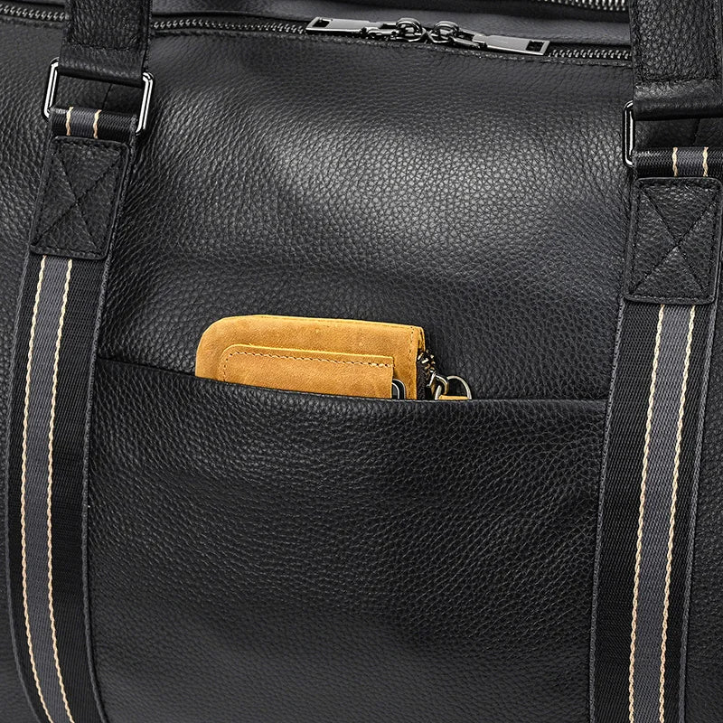 Black Genuine Leather Weekend Bag